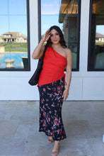 Load image into Gallery viewer, CRUZ ONE SHOULDER RUCHED TOP | RED ROUGE