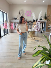 Load image into Gallery viewer, IRENE CUFFED SHORT SLEEVE TOP | NATURAL