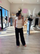 Load image into Gallery viewer, LARK FLEX FLOW FRONT WIDE LEG PANTS | BLACK