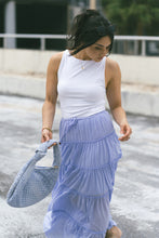 Load image into Gallery viewer, PERI TIERED MAXI SKIRT | PERIWINKLE