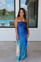 Load image into Gallery viewer, OCEAN BREEZE OMBRE SATIN SLIP DRESS