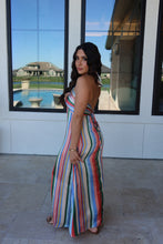 Load image into Gallery viewer, SUMMER STRIPES HALTER MAXI DRESS | MULTI