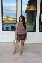 Load image into Gallery viewer, HAZEL HIGH WAISTED FAUX LEATHER PLEATED MINI SKORT