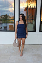 Load image into Gallery viewer, ANNIE SQUARE NECK DENIM ROMPER | DK DENIM