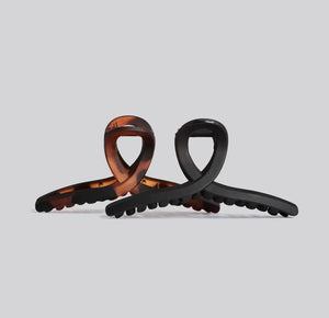 RECYCLED PLASTIC LARGE LOOP CLAW CLIP | BLACK & TORT