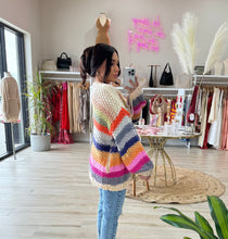 Load image into Gallery viewer, AIMEE HANDCROCHET MULTICOLORED OVERSIZED CARDIGAN