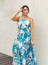 Load image into Gallery viewer, BAHAMIAN WATERS TIE BACK MAXI DRESS | BLUE MULTI