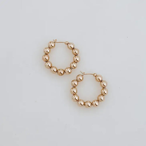 STEVIE GOLD BEADED HOOPS