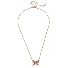 Load image into Gallery viewer, ZOEY BOW DELICATE NECKLACE | PINK