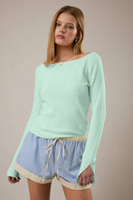 Load image into Gallery viewer, MADELINE BOAT NECK LACE DETAIL TOP | MINT