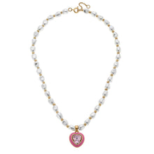 Load image into Gallery viewer, MADELEINE PEARL &amp; HEART NECKLACE | PINK