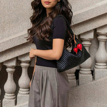 Load image into Gallery viewer, QUINN RECYCLED VEGAN SHOULDER BAG | BLACK