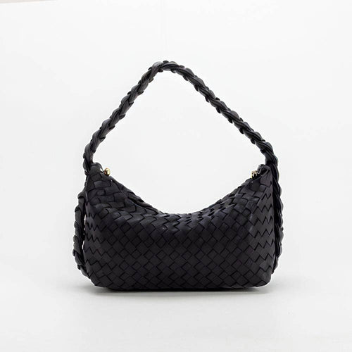 ALMA RECYCLED VEGAN HANDLE BAG | BLACK