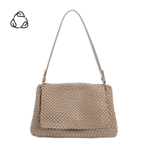 NATALIA RECYCLED VEGAN SHOULDER BAG | TAUPE