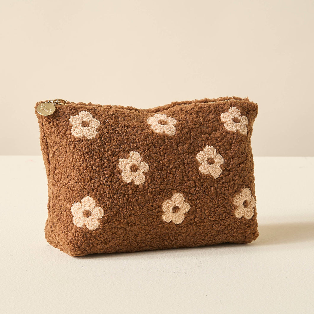 FLOWER TEDDY POUCH | CARAMEL