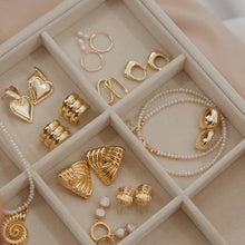 Load image into Gallery viewer, KNOX TEXTURED TRIANGLE KNOT STUDS | GOLD FILLED