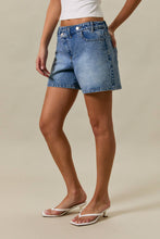 Load image into Gallery viewer, SMALL TOWN CROSS OVER DENIM SHORTS