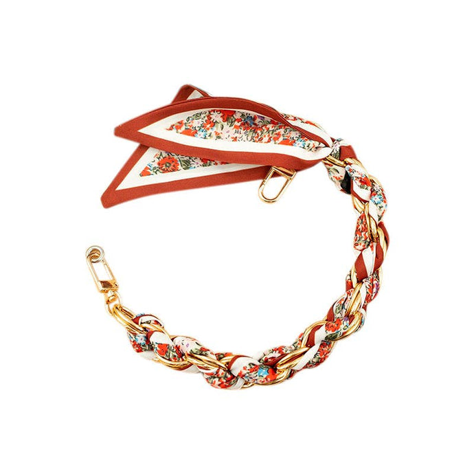 COUNTRY GIRL SHORT GOLD SCARF | RED BROWN