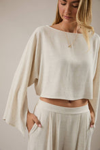 Load image into Gallery viewer, ELENA LINEN BLEND WIDE LEG PANT SET | NATURAL
