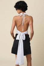 Load image into Gallery viewer, DORTHY POLKA DOTS HALTER TOP | WHITE &amp; BLACK