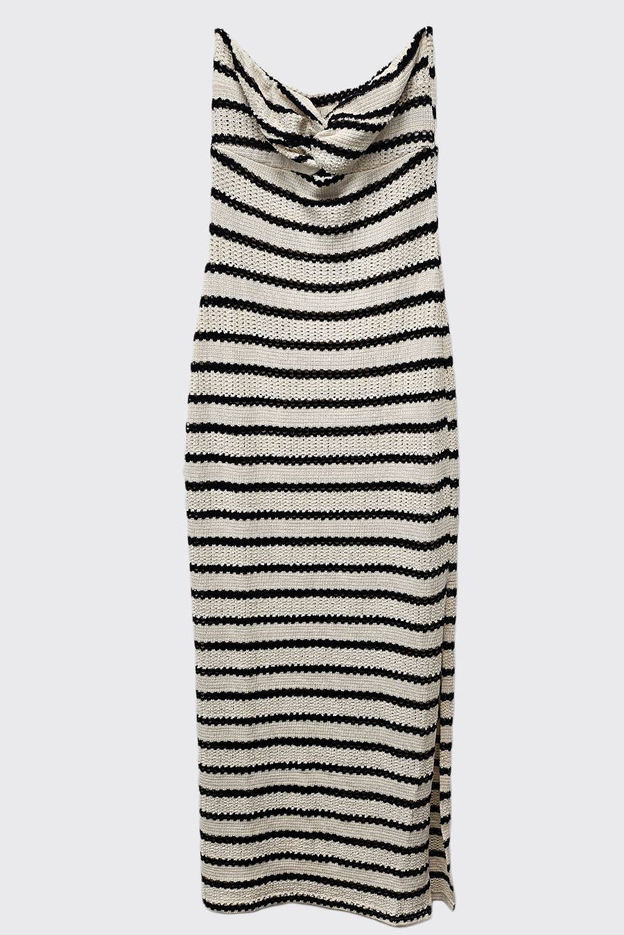 SOPHIE STRIPED KNIT MAXI DRESS | BLACK & IVORY