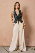 Load image into Gallery viewer, ADELINE LINEN BLEND WIDE LEG PANTS | IVORY