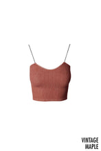 Load image into Gallery viewer, VINTAGE RIBBED CROP TOP | BLACK STRING STRAP