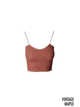 Load image into Gallery viewer, VINTAGE RIBBED CROP TOP | BLACK STRING STRAP