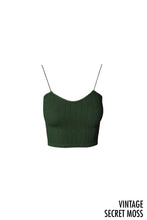Load image into Gallery viewer, VINTAGE RIBBED CROP TOP | BLACK STRING STRAP