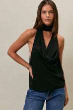 Load image into Gallery viewer, LAST CALL COWL SCARF NECK TOP | BLACK