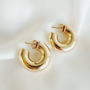 ELLIE CHUNKY TUBE HOOPS | GOLD FILLED