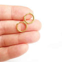Load image into Gallery viewer, SOLEIL HUGGIE HOOP EARRINGS | GOLD FILLED