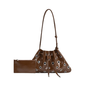 PALOMA STUDDED BAG | CHOCOLATE