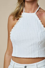 Load image into Gallery viewer, BAILEY CROPPED SEASHELL TRIM TOP | OFF WHITE