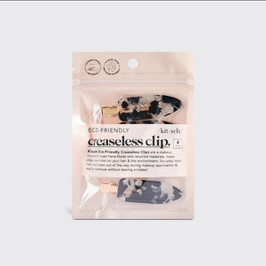 ECO FRIENDLY CREASELESS CLIPS 4PC SET | BLACK TERRAZZO