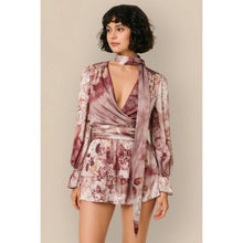 Load image into Gallery viewer, CAMILLE FLORAL SATIN MINI DRESS | MAUVE