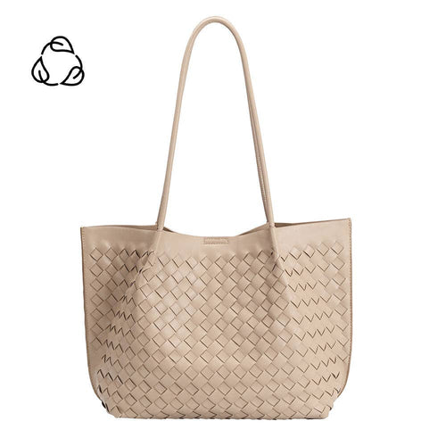 VICTORIA RECYCLED VEGAN TOTE BAG | TAUPE