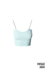 Load image into Gallery viewer, VINTAGE RIBBED CROP TOP | BLACK STRING STRAP