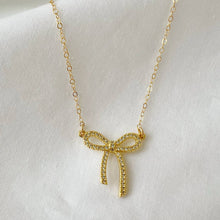 Load image into Gallery viewer, BOW RIBBON CZ NECKLACE