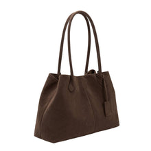 Load image into Gallery viewer, IRENE VEGAN SUEDE SHOULDER BAG | CHOCOLATE