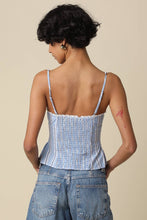 Load image into Gallery viewer, LUNA CORSET CAMI TOP | BLUE STRIPE
