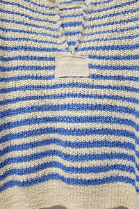 JENNA STRIPED SLOUCHY KNIT TOP | ECRU & BLUE