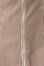 Load image into Gallery viewer, CHARLOTTE STRIPED ZIP UP MINI DRESS | BROWN &amp; CREAM