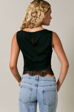 Load image into Gallery viewer, SABLE LACE SLEEVELESS TOP | BLACK