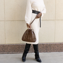 Load image into Gallery viewer, CARRIE PLEATED SHOULDER BAG | CHOCOLATE