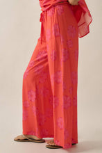 Load image into Gallery viewer, CAPRI FLORAL WIDE DRAWSTRING PANTS | RED ORANGE