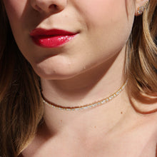 Load image into Gallery viewer, KARLA BAGUETTE &amp; ROUND CZ CHOKER NECKLACE