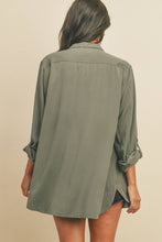 Load image into Gallery viewer, ZOE OVERSIZED BUTTON DOWN TOP | SAGE