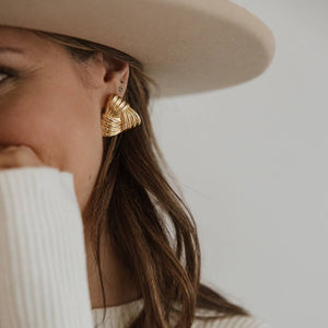 KNOX TEXTURED TRIANGLE KNOT STUDS | GOLD FILLED
