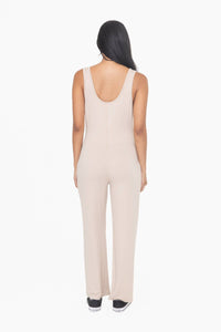 FRENCH TERRY LOUNGE WIDE LEG JUMPSUIT | FINAL SALE